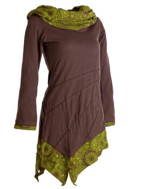 Vishes Jerseykleid Asymmetrisches Kleid aus Baumwolle mit Schalkragen Ethno, Hippie, Goa, Boho Style