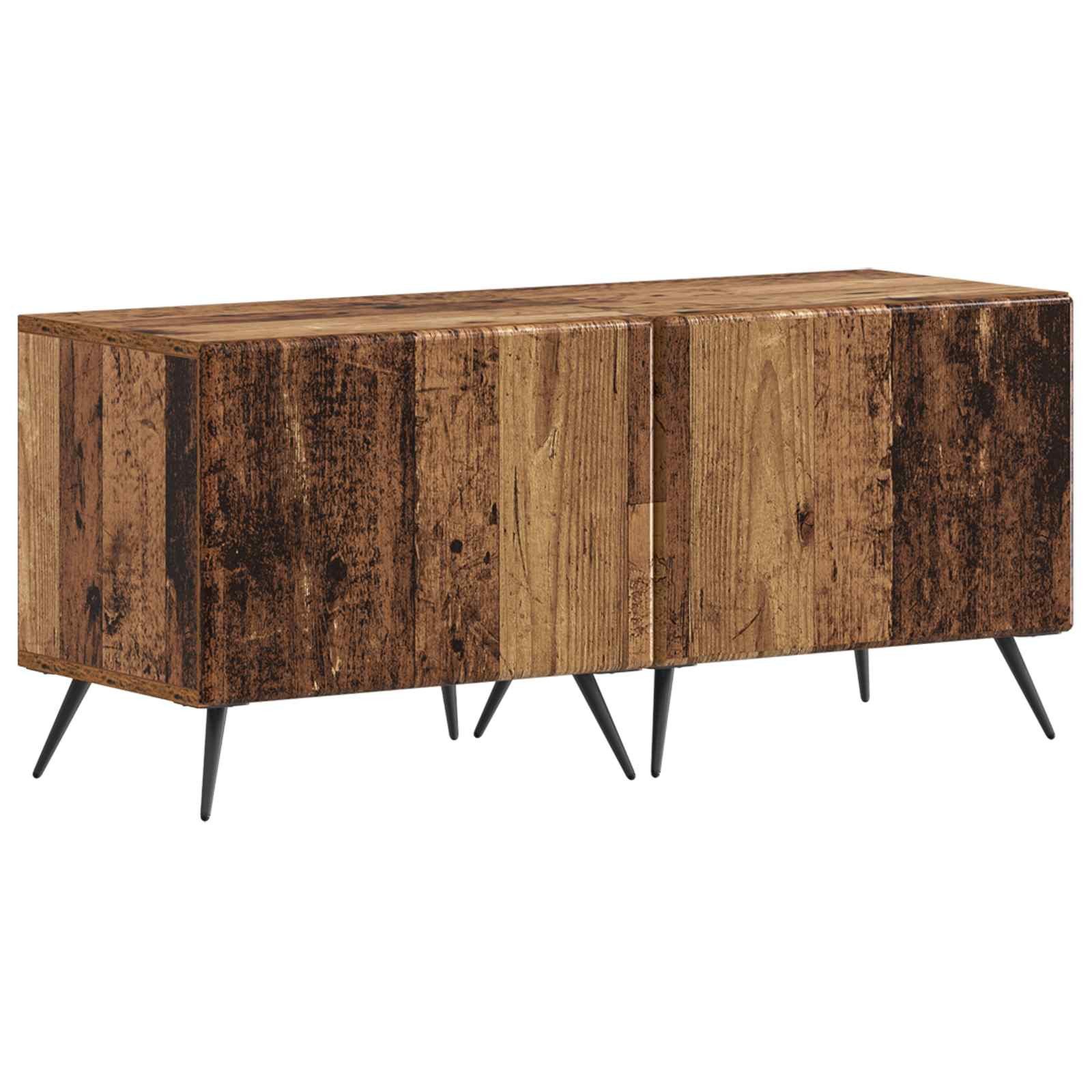vidaXL TV-Schrank 5-teiliges LED TV Schrank Altholz Holzwerkstoff