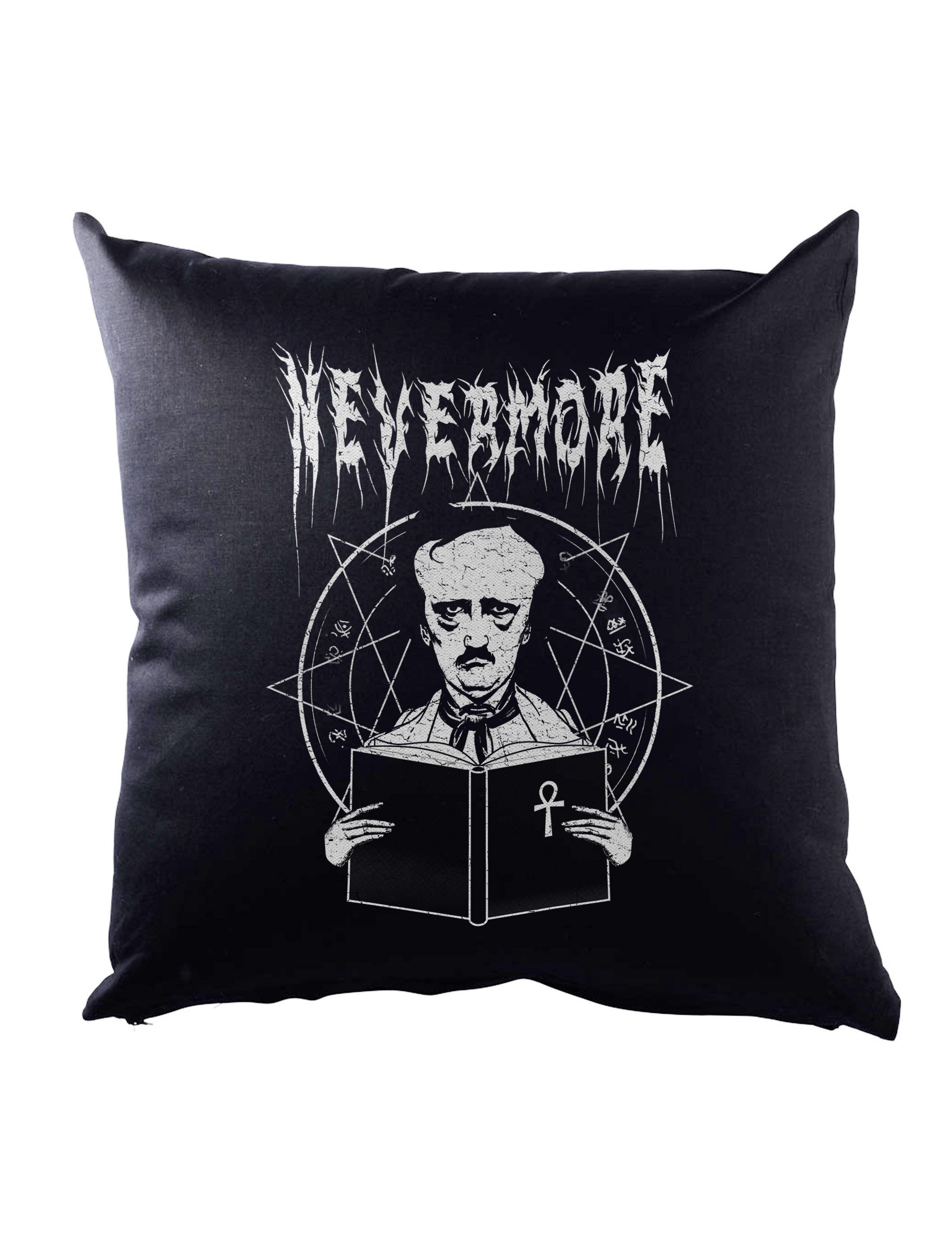 Dekokissen Nevermore Dekokissen Edgar Portrait Allan Allen Symbol Poe Raven Rabe