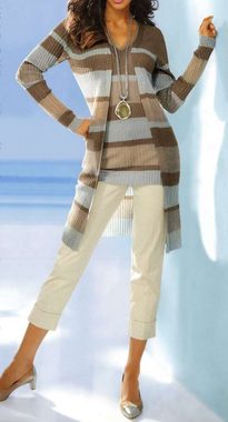 Ashley Brooke by heine Strickjacke Ashley Brooke Damen Designer-Longstrickjacke, sand-mint