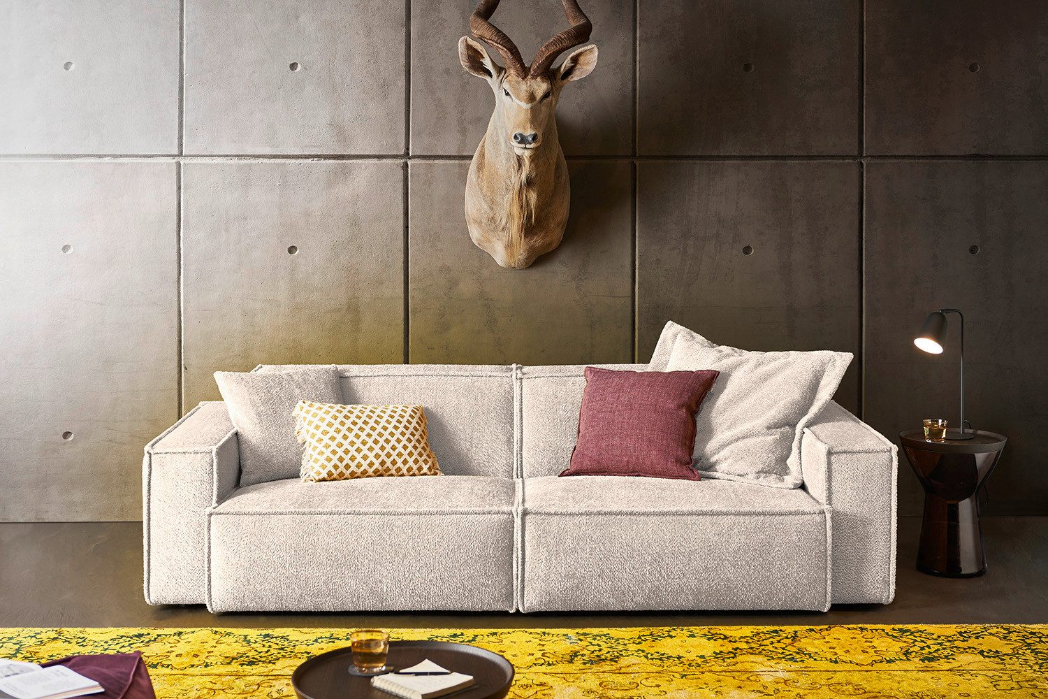 KAWOLA Sofa SAMU, Webstoff 2-Sitzer od. 3-Sitzer versch. Farben