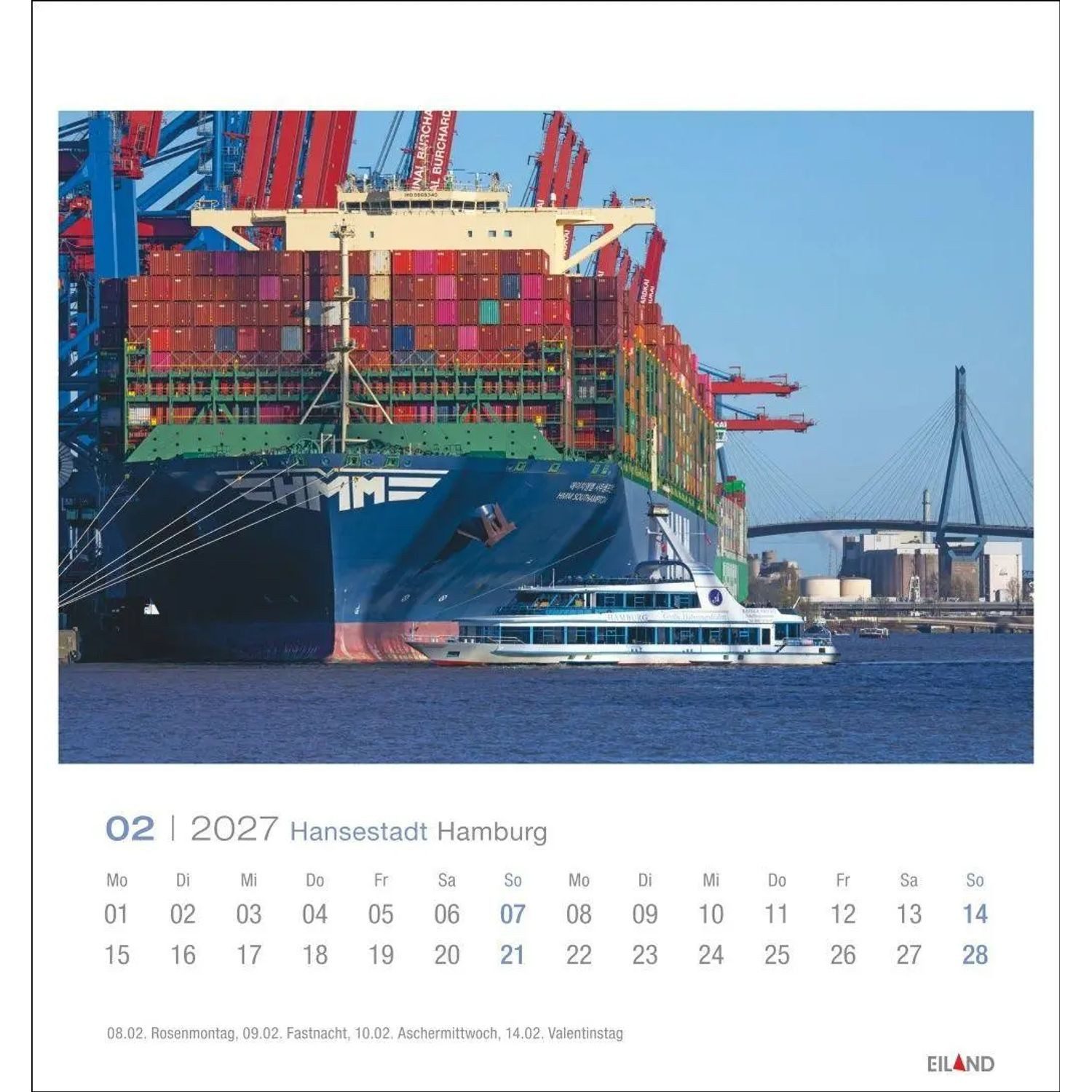 Wandkalender Hansestadt Hamburg Postkartenkalender 2027