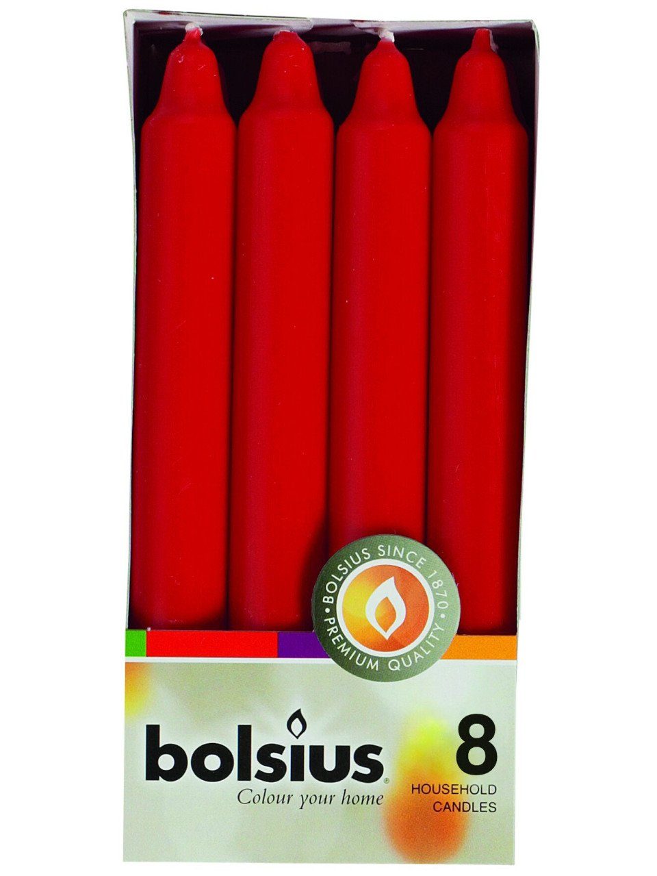 Bolsius Spitzkerze Bolsius Haushaltskerzen rot, Höhe 18 cm, Ø 2,13