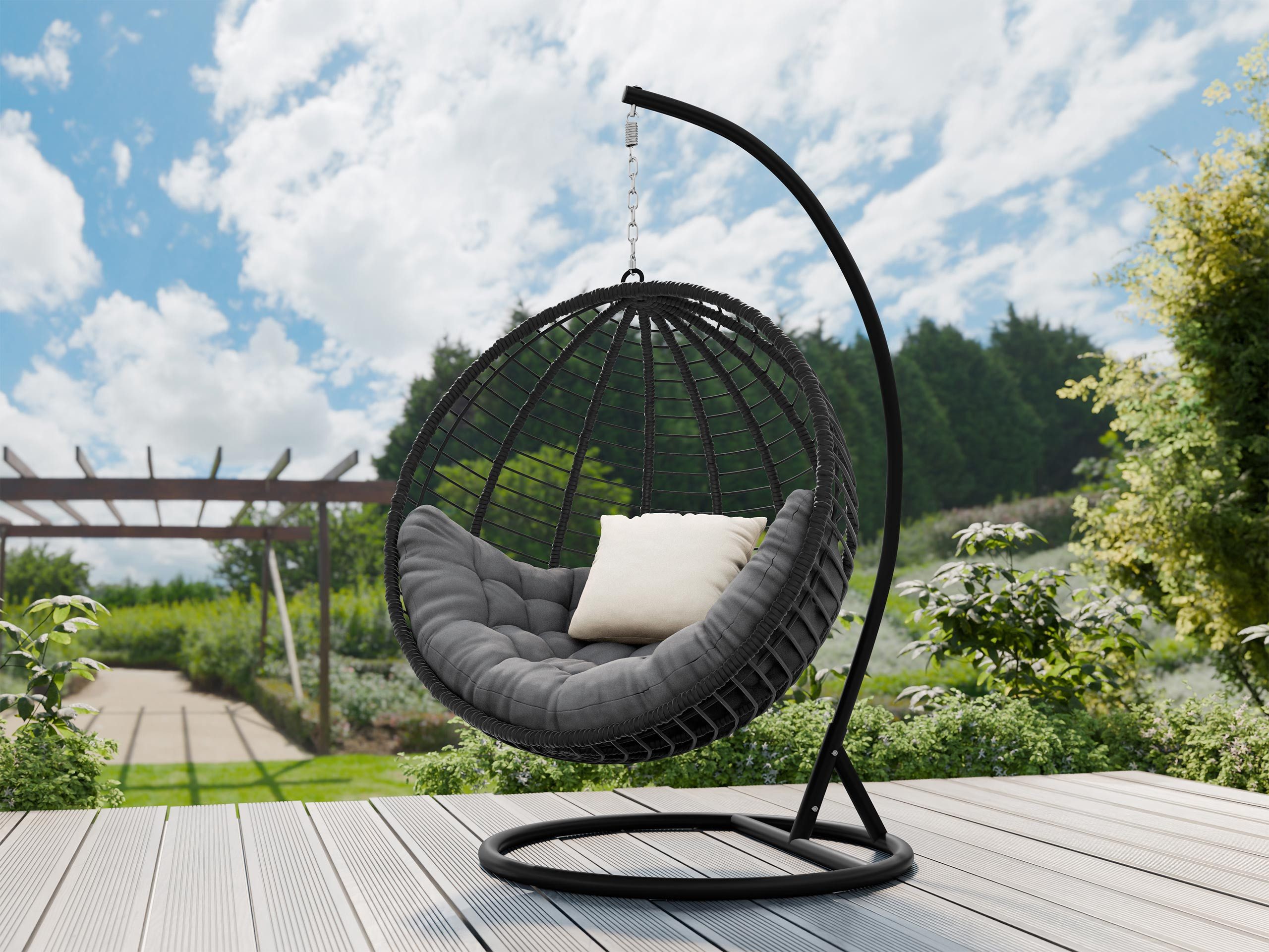 MIRJAN24 Hängesessel Amara (mit Gestel, Korb, Kissen-Set), Metallskelet
