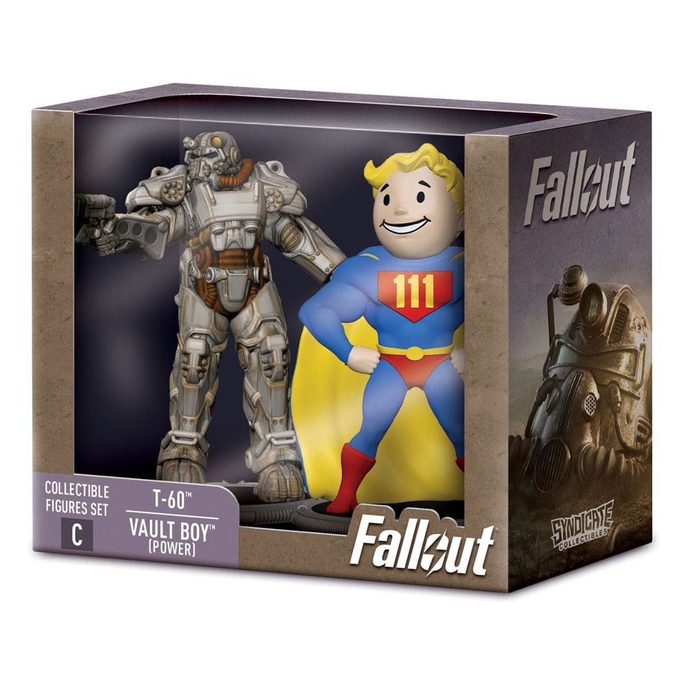 Syndicate Collectibles Merchandise-Figur Fallout Minifiguren 2er-Pack Set C T-60 & Vault Boy (Power) 7 cm