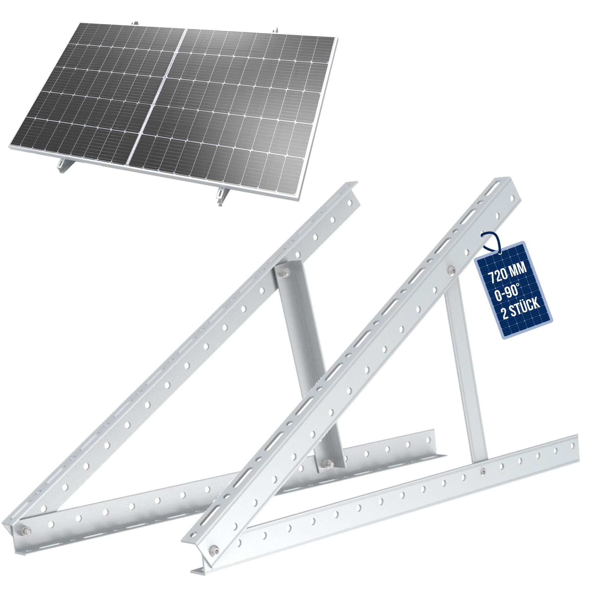 NuaSol NuaFix Panel Aufständerung Flachdach Solarmodul-Halterung, (Set, 720 mm)