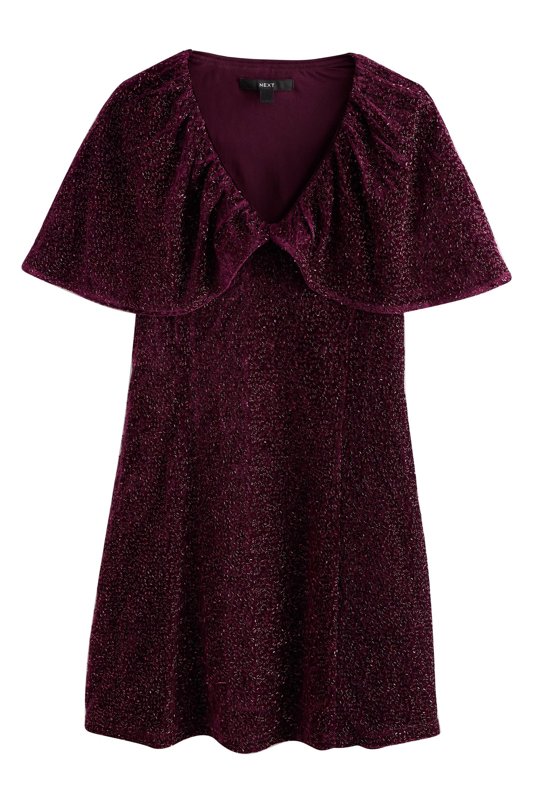 Next Minikleid Cape-Minikleid mit V-Ausschnitt (1-tlg)