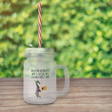 Mr. & Mrs. Panda Cocktailglas Pinguin Bier - Transparent - Geschenk, Strohhalm Glas, Oktoberfest, F, Premium Glas, Mit süßen Motiven