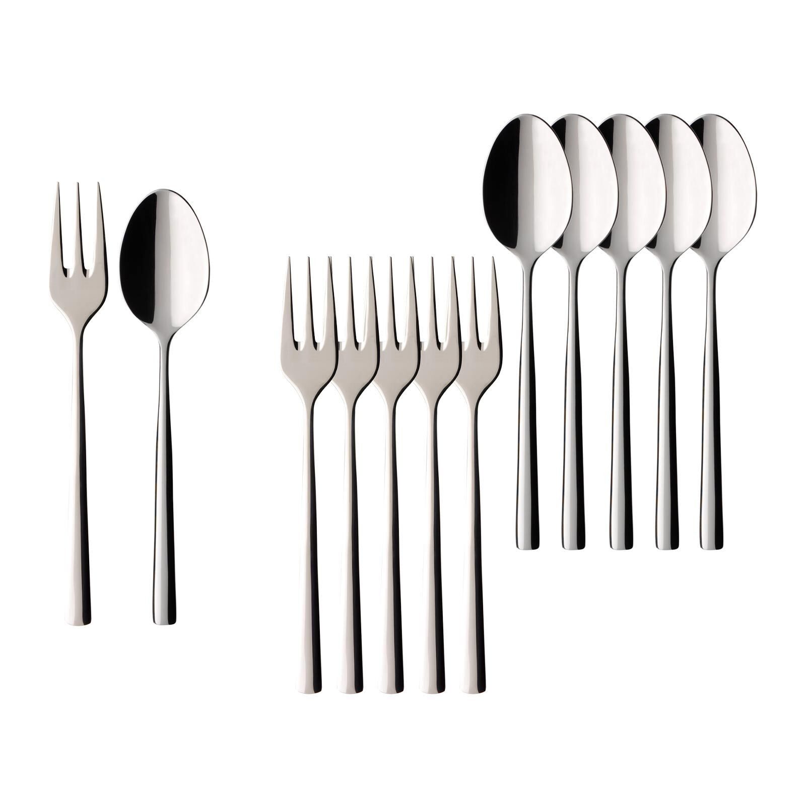 Villeroy & Boch Besteck-Set Piemont Kaffeebesteck Bundle 12er Set (12-tlg), Edelstahl, Spülmaschinenfest