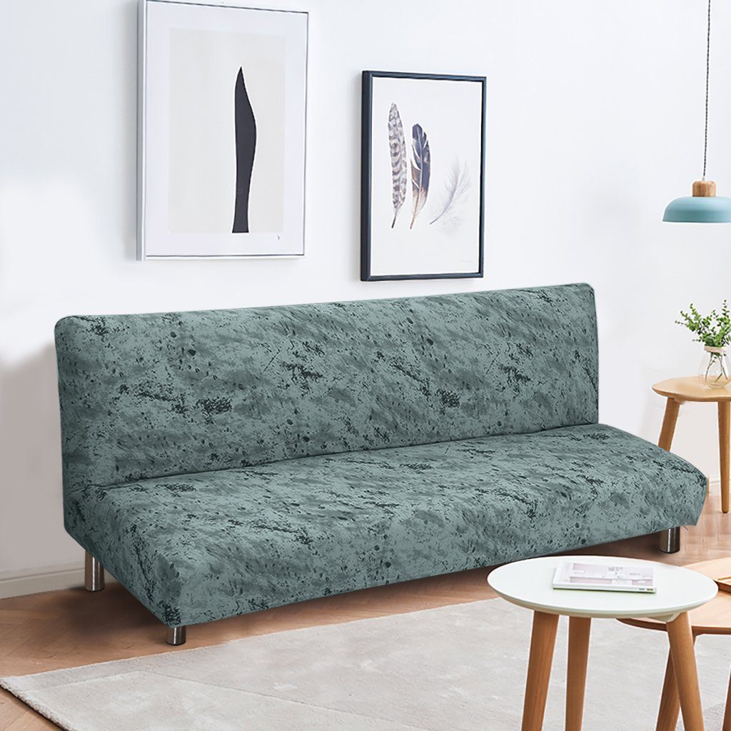 cm 3-Sitzer, Samt-Couchbezug 160–190 für HOMEIDEAS, Dunkelgrau Sofa-Länge Sofahusse,