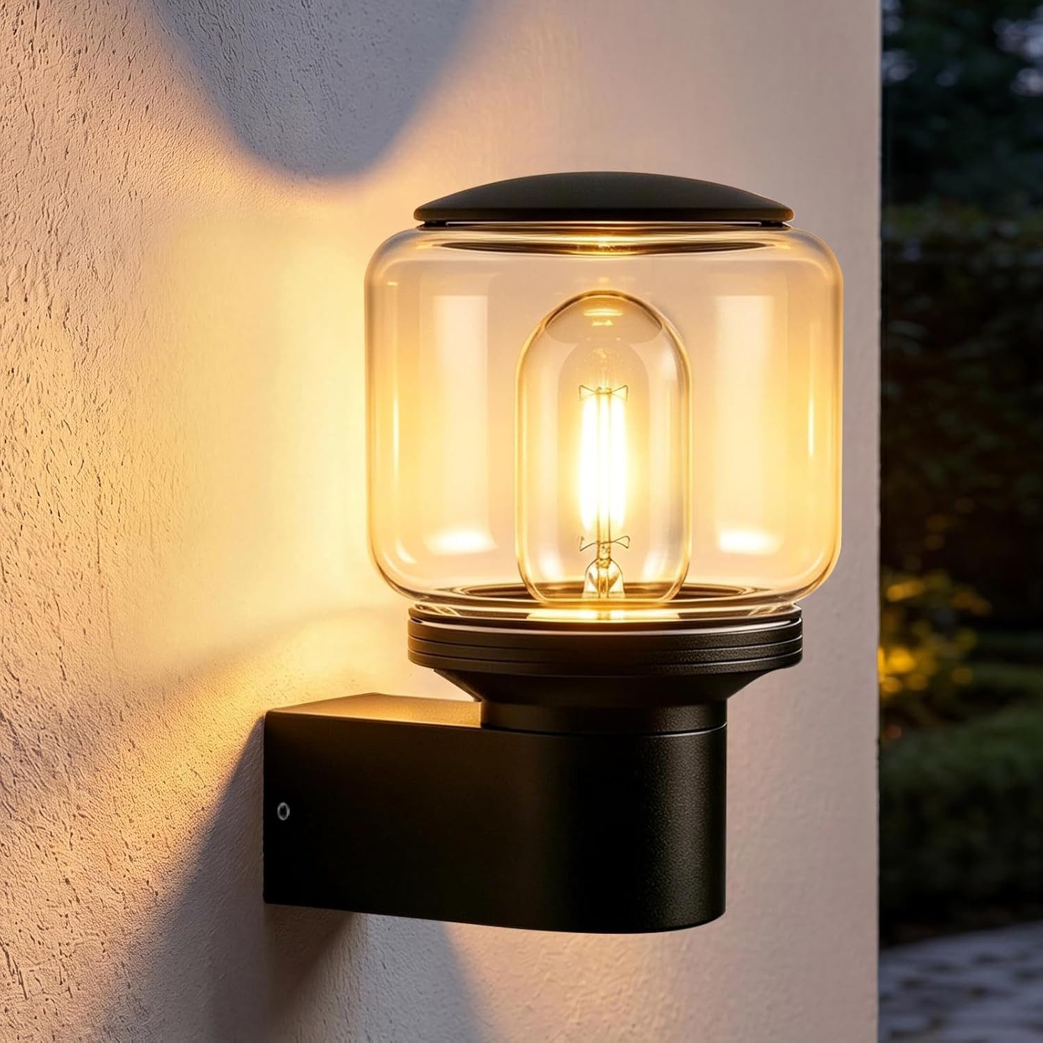 Nettlife Außen-Wandleuchte Schwarz balkon landhaus Außen Garten E27 Fassung max. 40W, ohne Leuchtmittel, für Terrasse Balkon Hauswand Garten