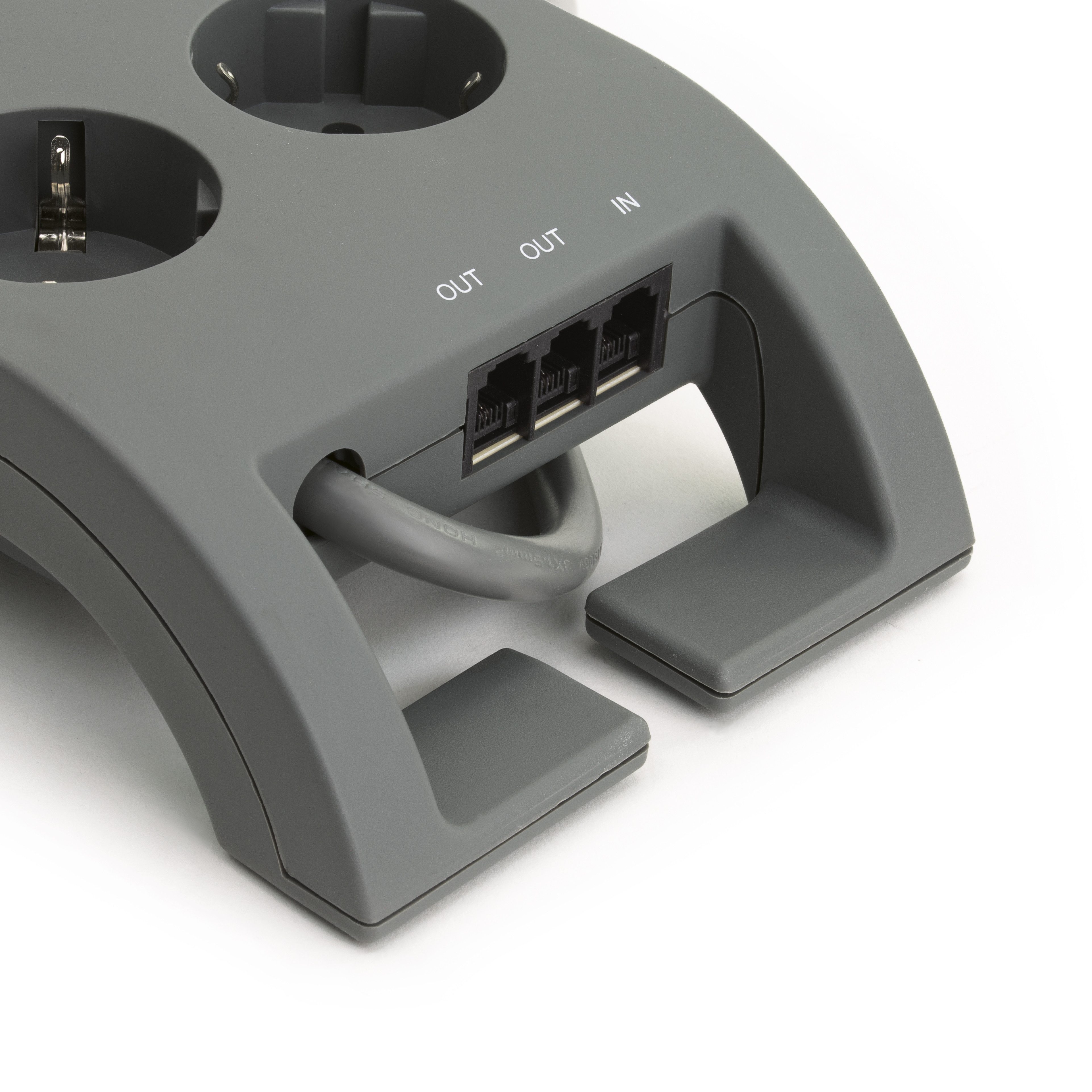 Philips SPN5085B/10 Steckdosenleiste 8-fach (Ein- / Ausschalter, Kindersicherung, automatische Abschaltung bei Überspannung), Kabelmanagement, Schutzanzeige