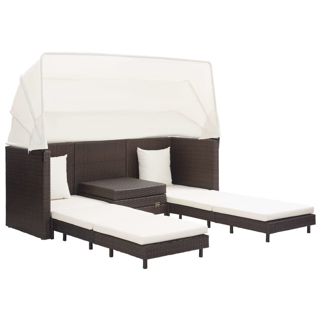 vidaXL Loungesofa Ausziehbares 3-Sitzer-Schlafsofa mit Dach günstig online kaufen