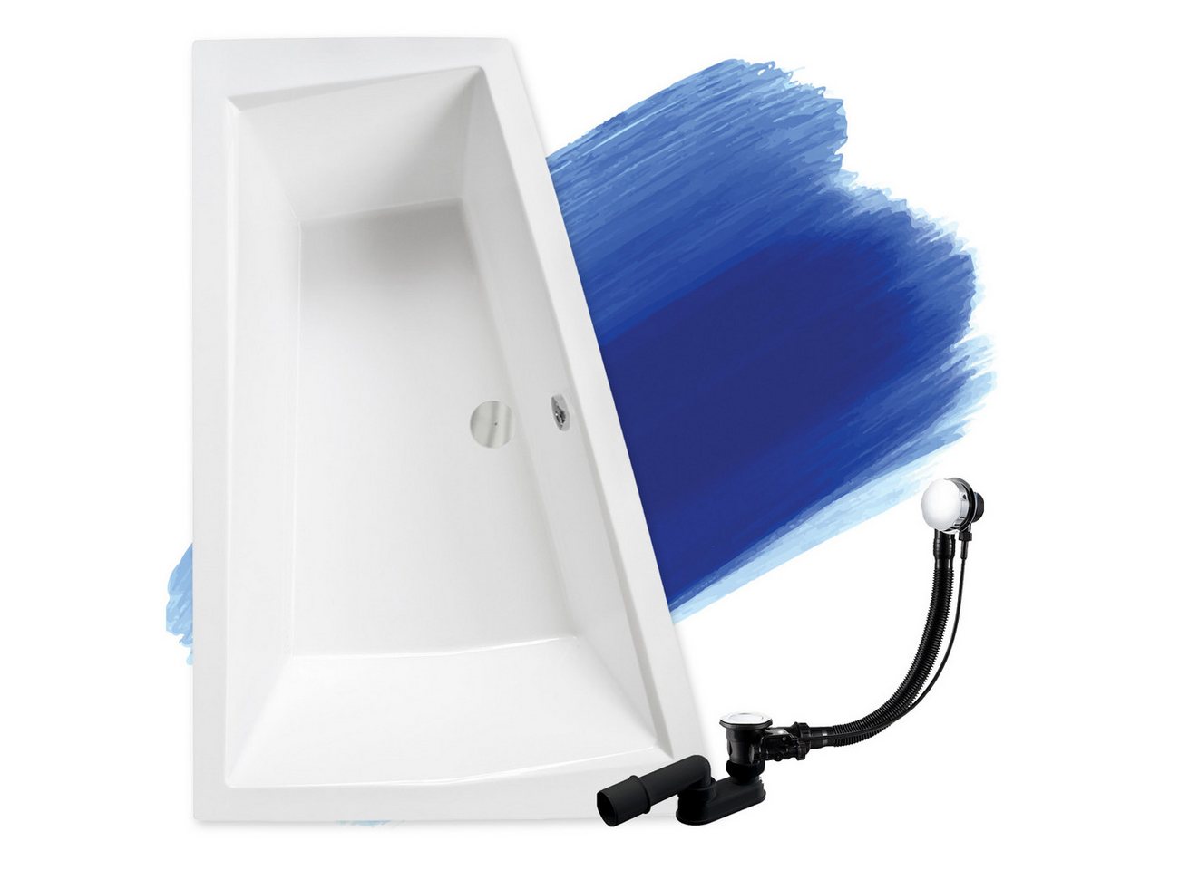Thumbnail - KOLMAN Badewanne Eckbadewanne Intima 180x125, (Links/Rechts), Ablaufgarnitur & Füße GRATIS