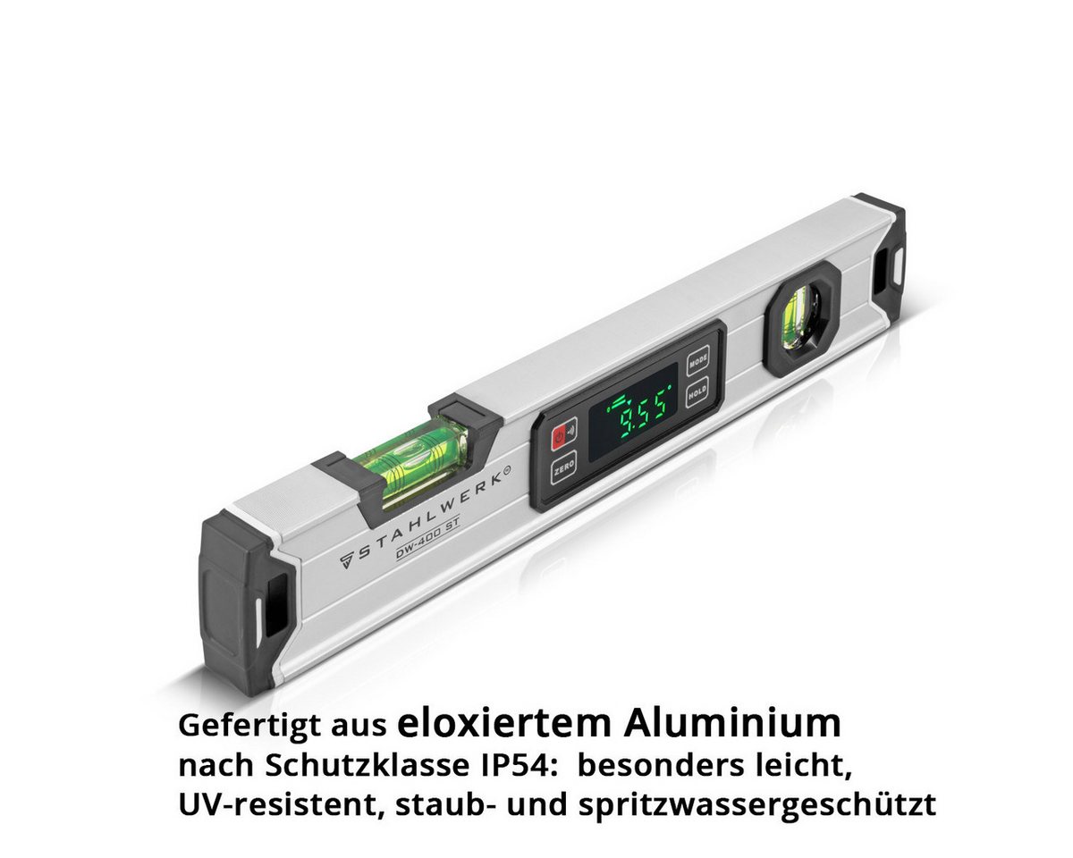 Thumbnail - STAHLWERK Wasserwaage Digitale Wasserwaage DW-400 ST aus Aluminium, (Packung, 1 St., Einzelgerät), Digital