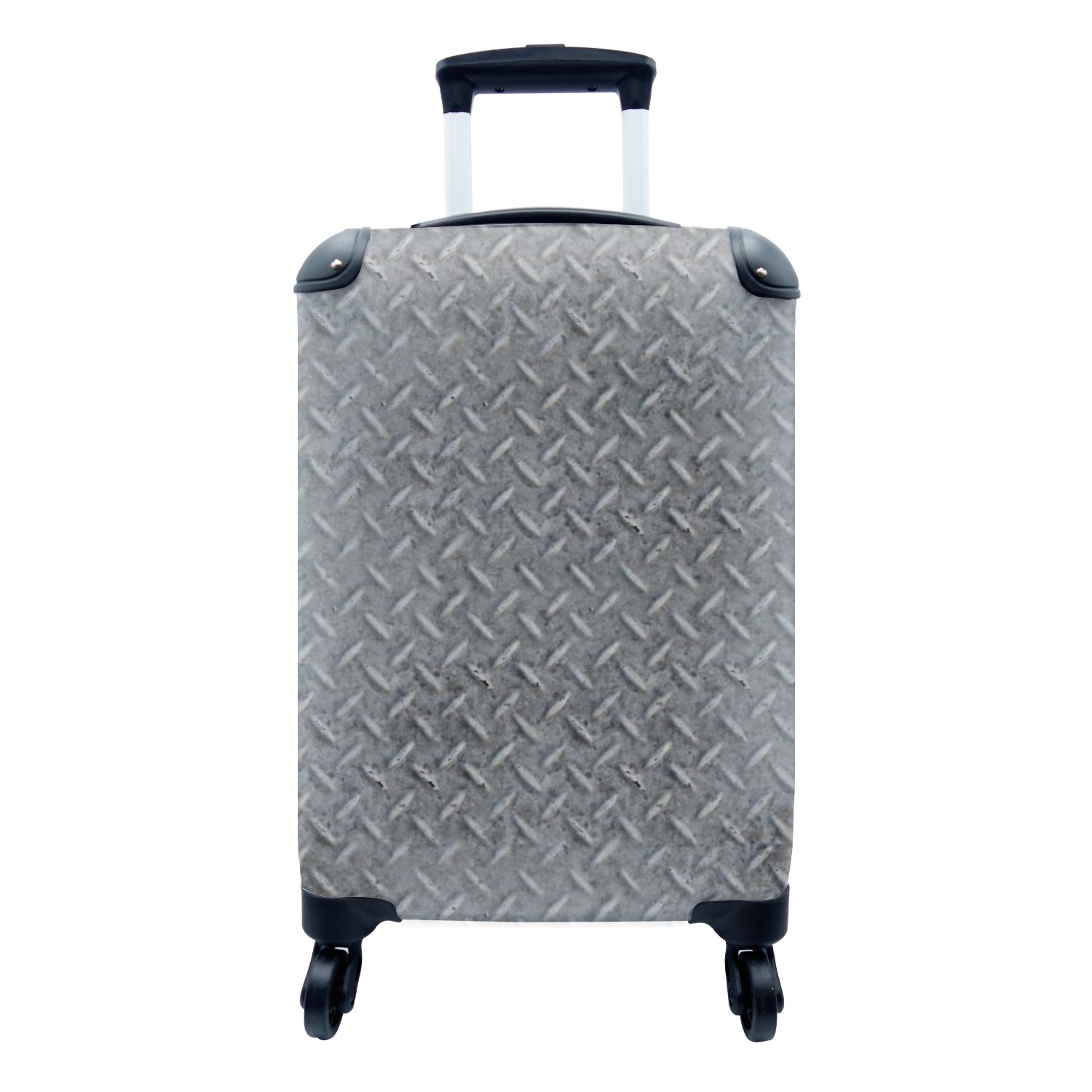 MuchoWow Handgepäckkoffer Stahl - Rost - Industrie - Muster, 4 Rollen, Reisetasche mit rollen, Handgepäck für Ferien, Trolley, Reisekoffer