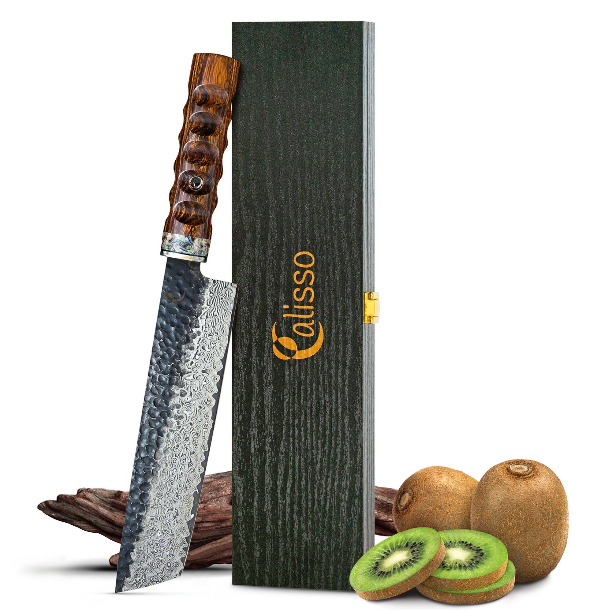 Calisso Дамасский нож Aristocratic Line Nakiri, Дамасский нож, inkl. hochwertiger Box und Echtheitszertifikat