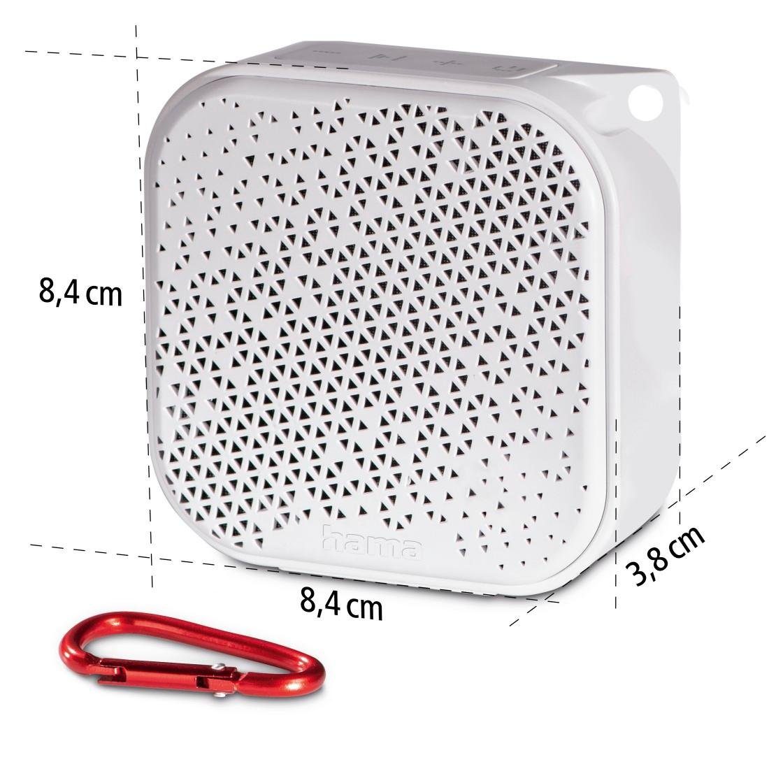 Lautsprecher mit Bluetooth-Lautsprecher Hama Outdoor weiß kabellos Akku wasserdicht Bluetooth (3,5 IPX7 W)