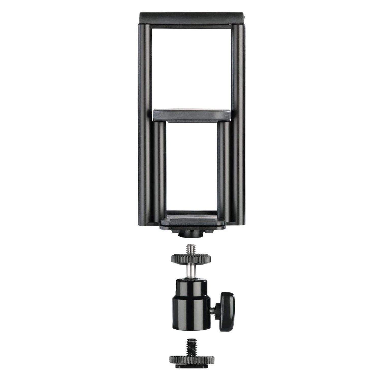 Hama Blitzschuh-Adapter 1/4" + Smartphone Tablet Halter Kamerastativ (2in1 Halterung Stativ Kugelkopf Kaltschuh Aufsatz Kamera DSLR SLR)