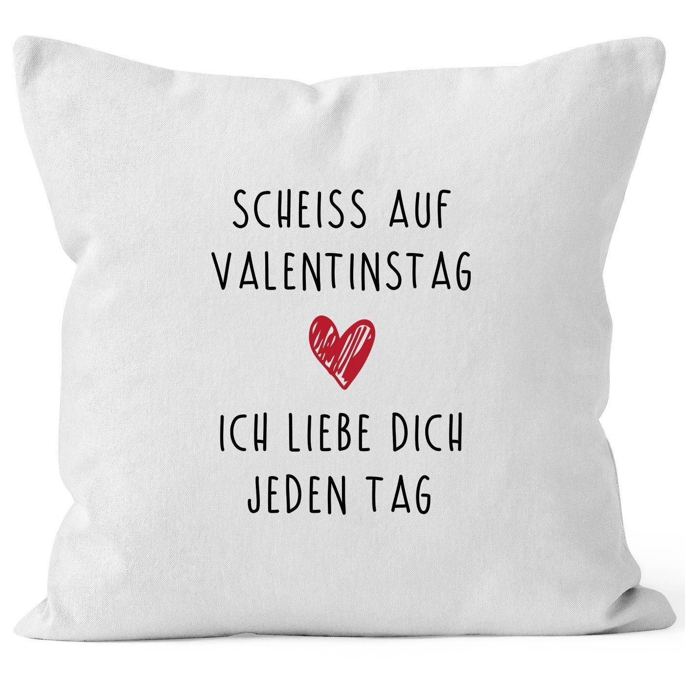 liebe Valentinstagsgeschenk Baumwolle Scheiß MoonWorks jeden Tag Dekokissen Ich Kissen-Hülle auf Valentinstag Kissen-Bezug Geschenk dich Deko-Kissen Liebe MoonWorks®