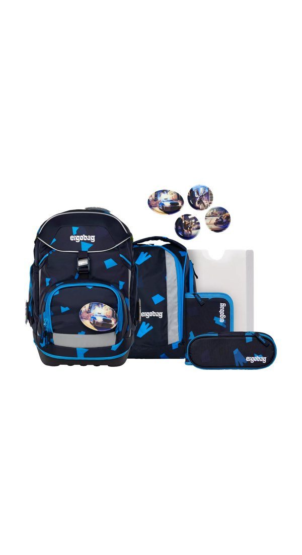 ergobag Schulranzen pack Set (6-tlg., 6-teiliges Set), größenverstellbares Rückensystem