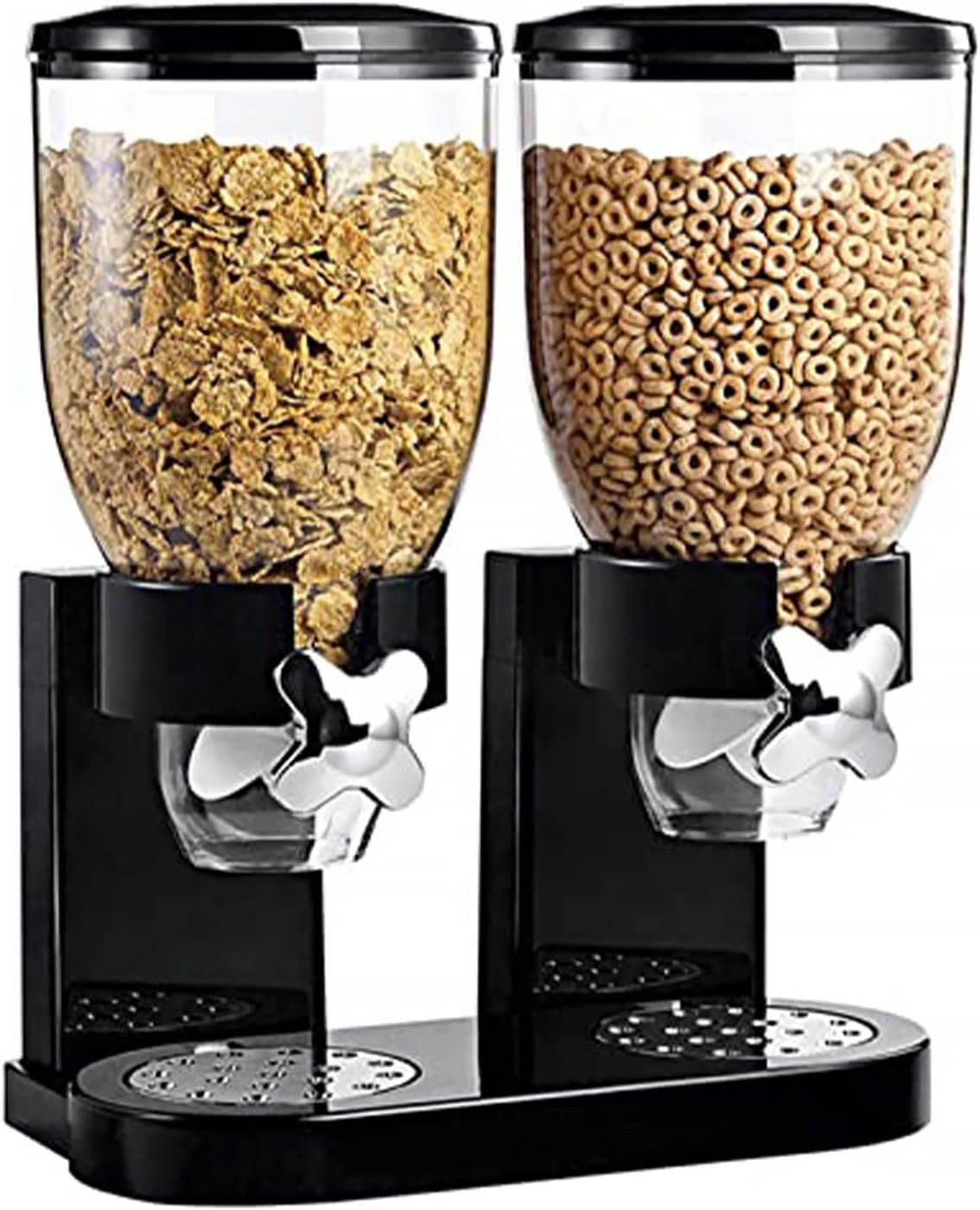 JEOBEST Müslispender Müslispender Doppelt, Cerealienspender, 3.5 Liter-Behälter, Drehsystem, Kunststoff, Luftdichter