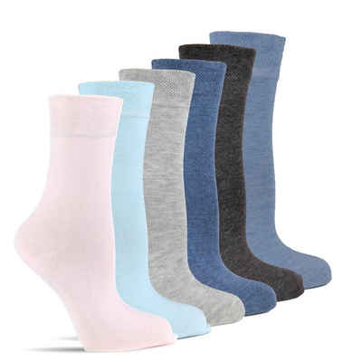 Socked Gesundheitssocken »für Damen ohne Gummi« (Beutel, 12 Paar) Komfortbund, kein Einschneiden