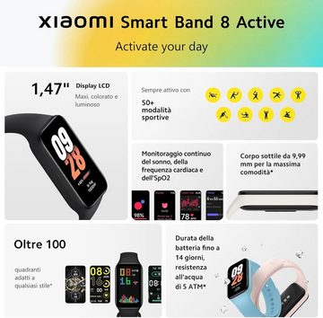 Xiaomi Smart Band 8 Active Smartwatch (1.47 Zoll), Mit Herzfrequenzmesser, 50+ Sportmodi, kompaktes 9,99 MM Gehäuse