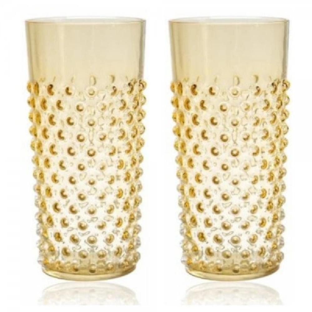 KLIMCHI Cocktailglas Studio Wassergläser Set Hobnail Underlay Amber (2-teilig)