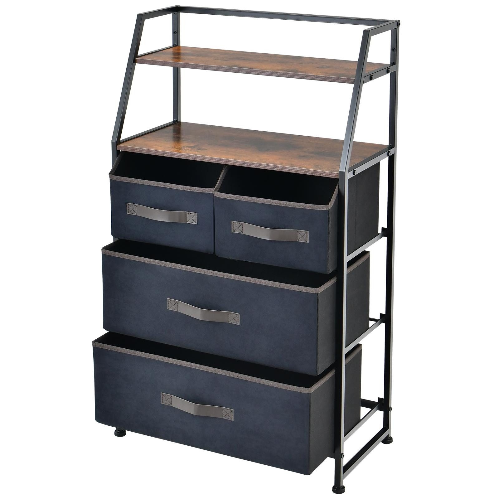 KOMFOTTEU Sideboard Stoffkommode, 4 Vliesschubladen günstig online kaufen