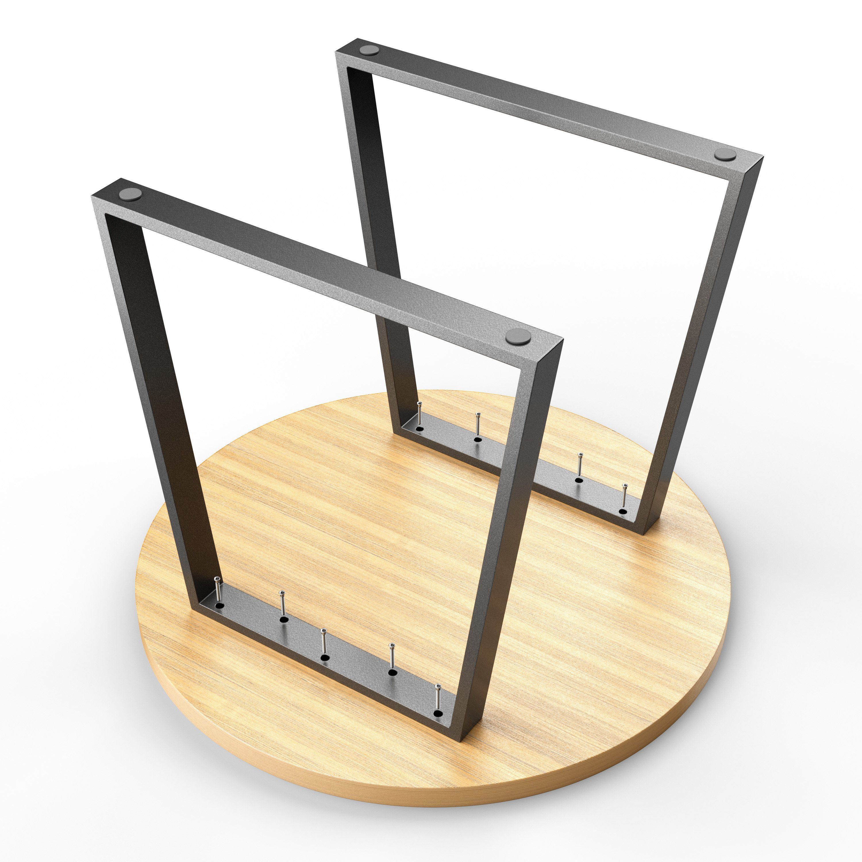 sossai® Tischgestell Stahl Rahmen: 50cm 60mm Anthrazit x Breit Tischkufen in Trapez (2-St), 70cm