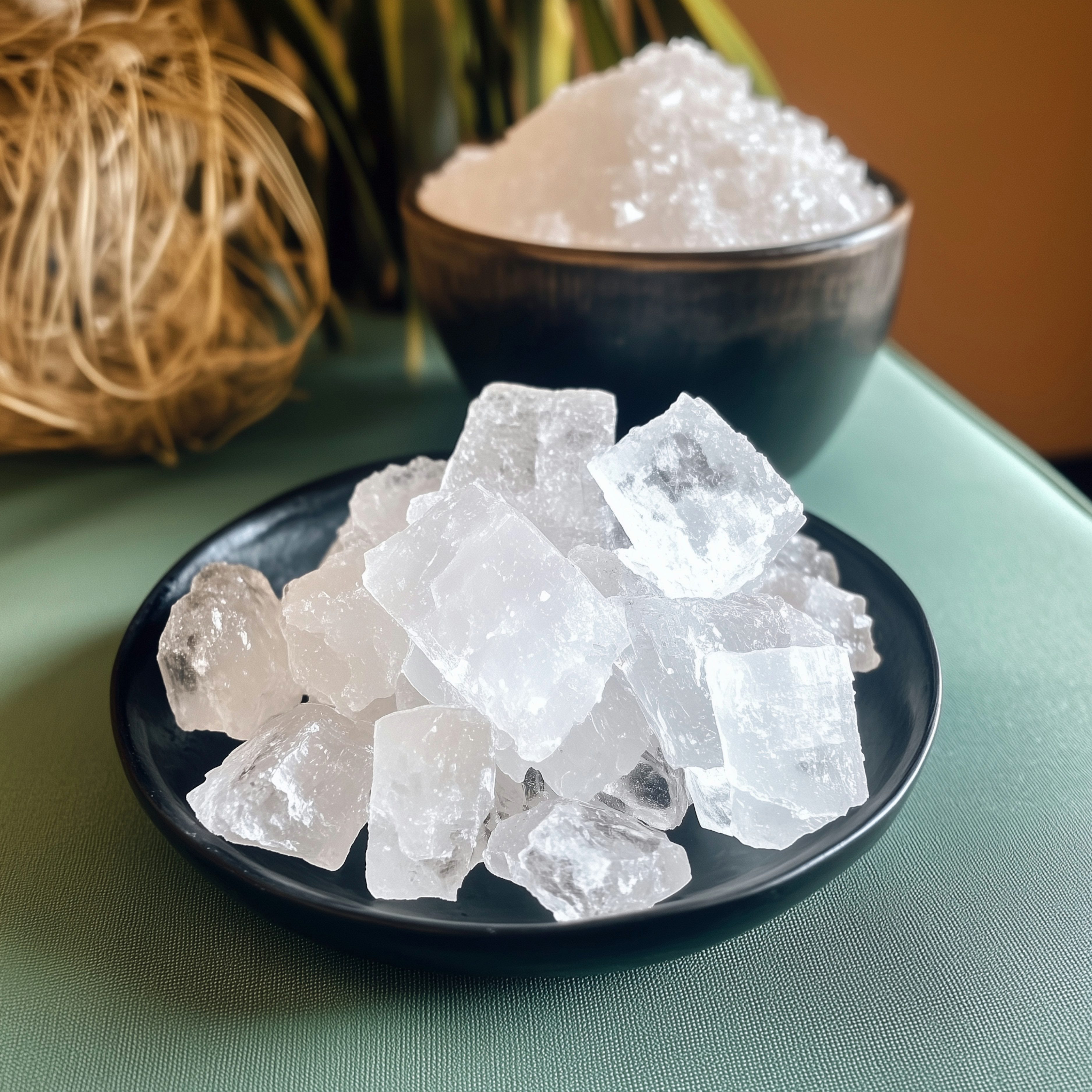 HAF Salzkristalle Weiße Halit Salzbrocken 1 kg Steinsalz Brocken grobes Salz 2-5cm, (Naturbelassen aus der Salt Range in Pakistan, 1 x 1 kg im Beutel), Grobe Steinsalz Brocken ohne Zusätze