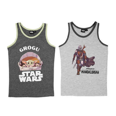 United Labels® Unterhemd Star Wars - The Mandalorian Unterhemd für Jungen Grau (2er Pack)