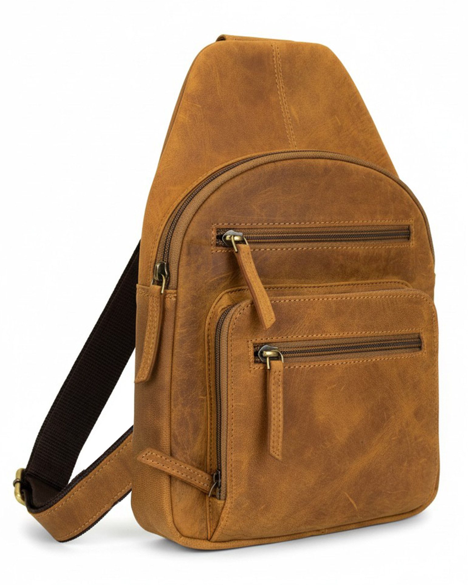 Schultertasche Herren Leder Schultertasche Brusttasche Slingbag Rucksack