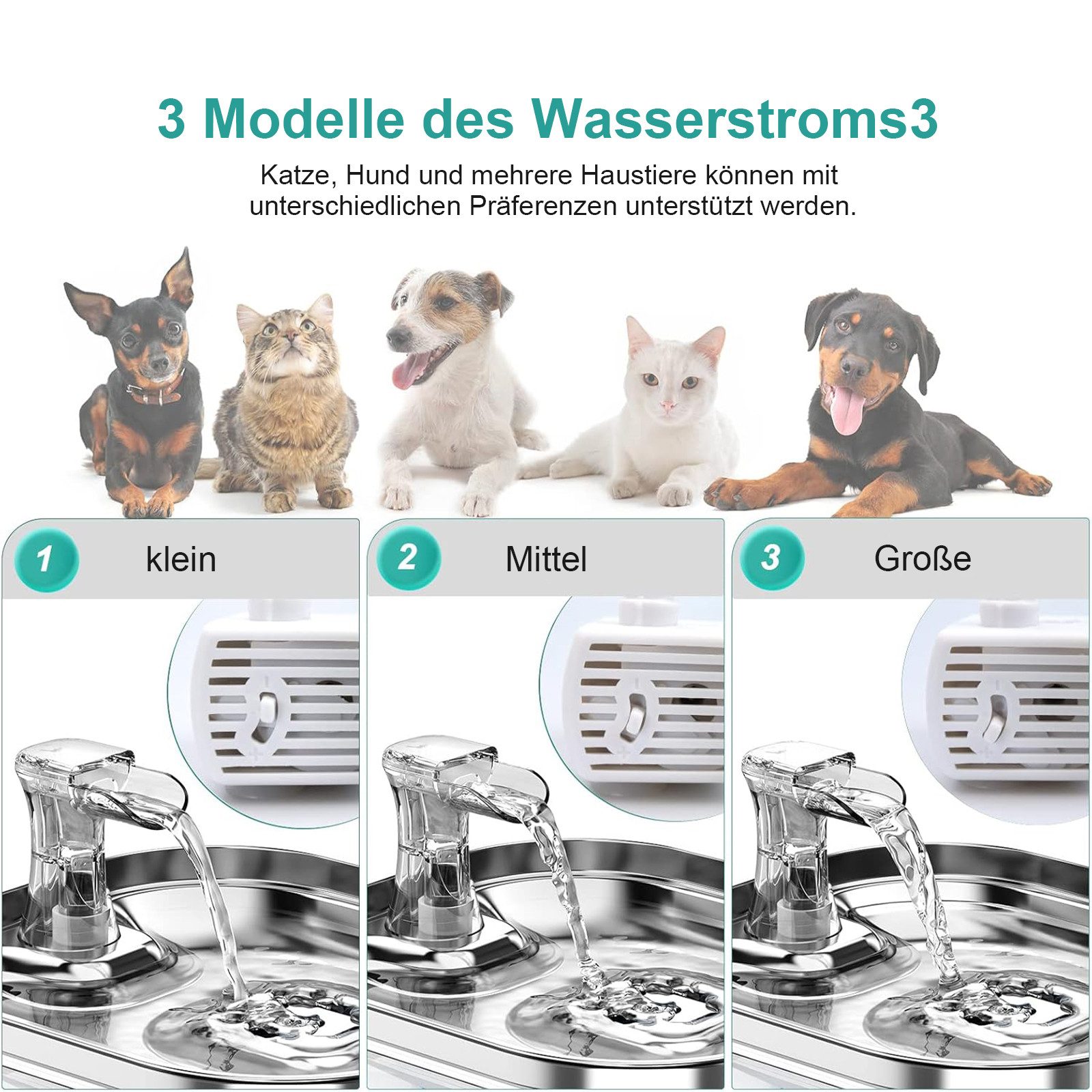 REDOM Trinkbrunnen Haustier-Trinkbrunnen Katzentrinkbrunnen Wasserspender f günstig online kaufen