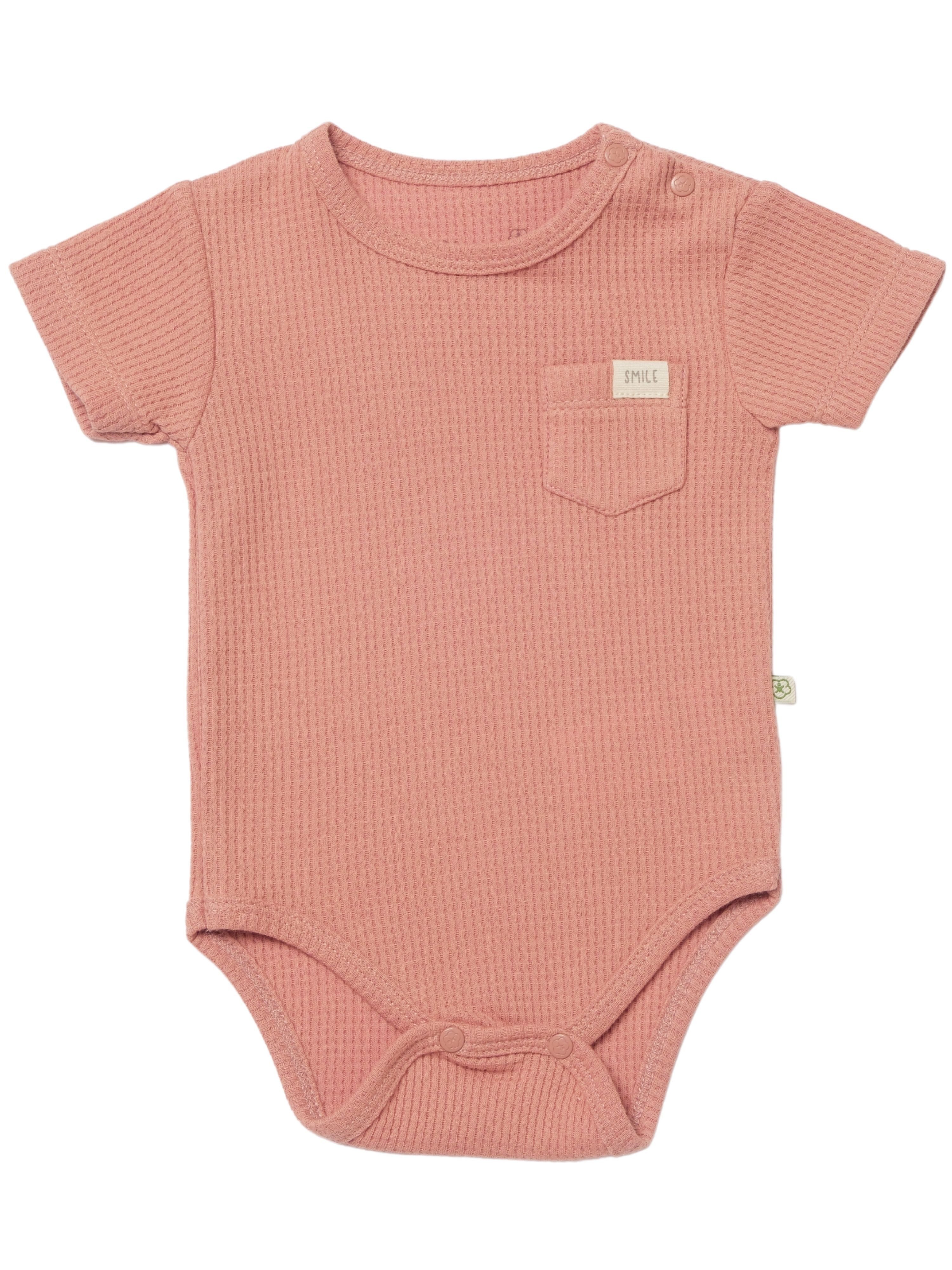 biorganic Kurzarmbody Waffle Smile für Jungen und Mädchen, Unisex, Baby Body (1-tlg) Waffelmuster, Bio-Baumwolle, Размер 56 - 86