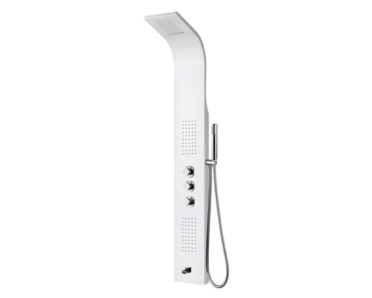 Aloni Duschsystem ZLW103, Höhe 160 cm, set, 1 tlg., Wandhalter, Brauseschlauch, Armatur, Aloni Duschpaneel mit Thermostat Duschsäule 5 Funktionen
