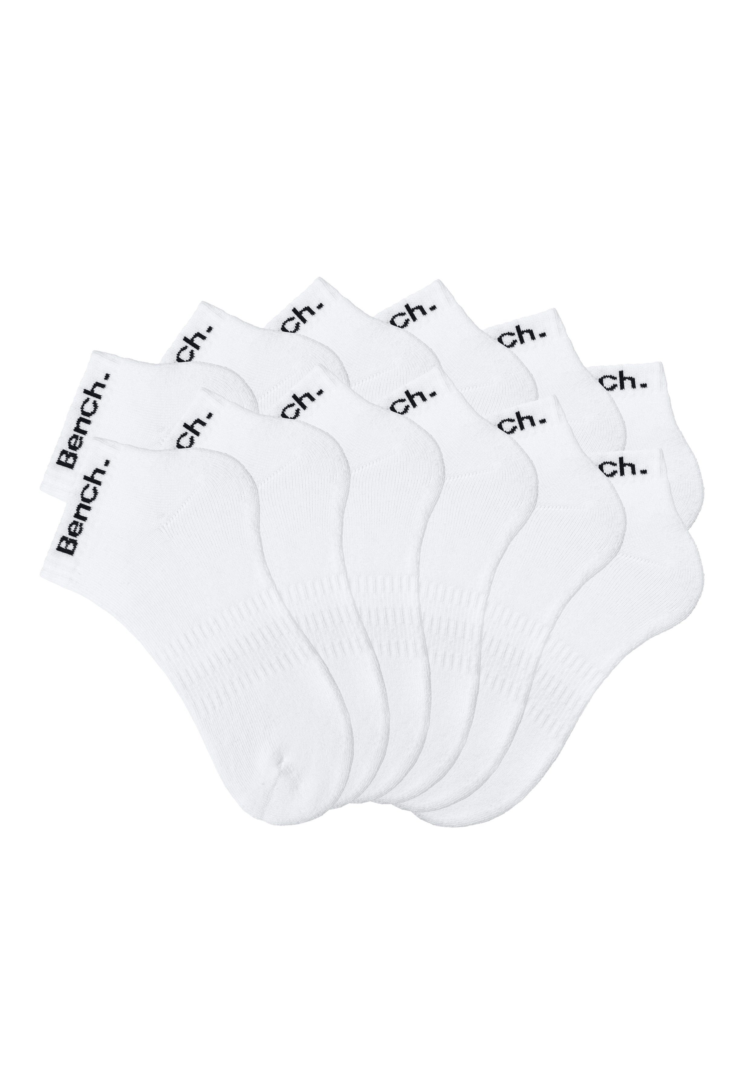 Bench. Sportsocken weiß 12x (Set, mit 12-Paar) Kurzsocken Halbfußfrottee Tennis