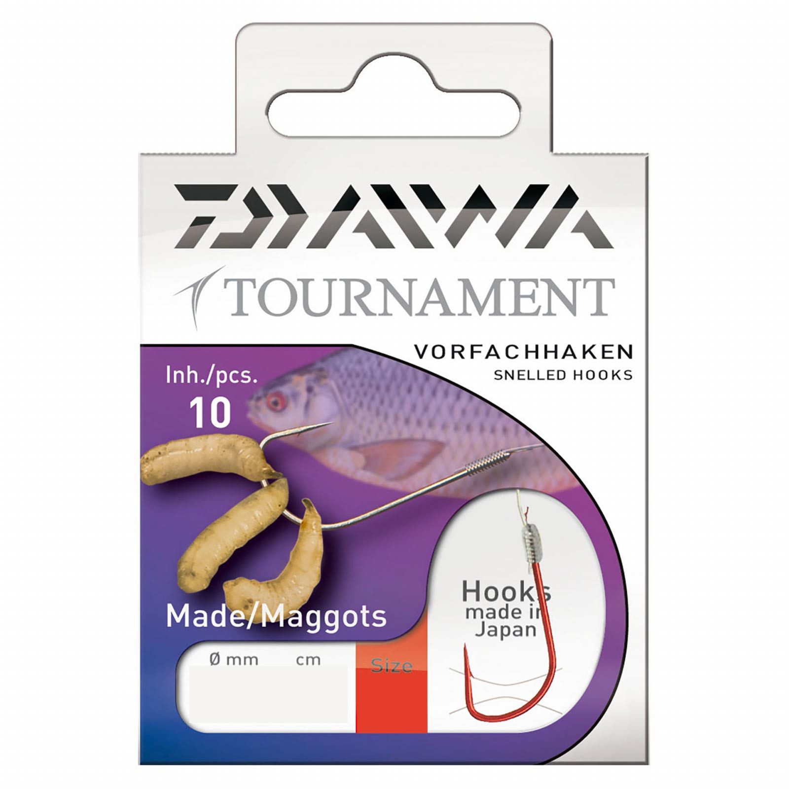Daiwa Forellenhaken, Daiwa Tournament Madenhaken Gr.10 Gebundene Vorfachhaken