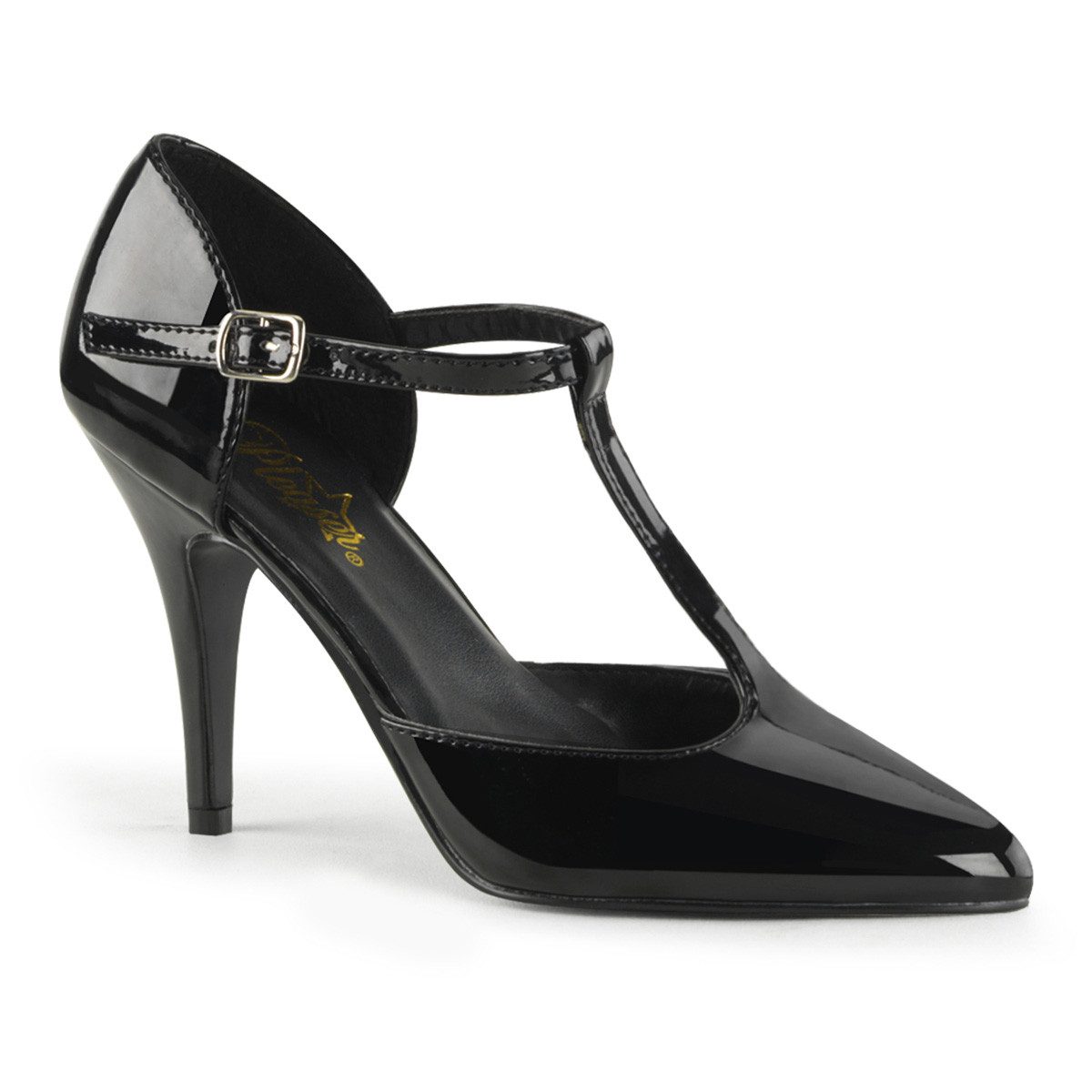 Sale VANITY-415 Pleaser High-Heels T-Riemchen Pumps seitlich offen sch High-Heel-Stiefel