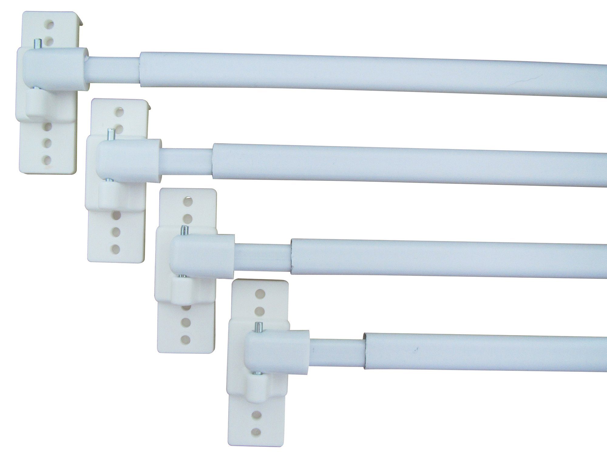 rewagi Vitragenstange 4 Vitragenstangen, Scheibenstangen, Gardinenstangen - Farbe weiß, Verkaufseinheit: 1 Set
