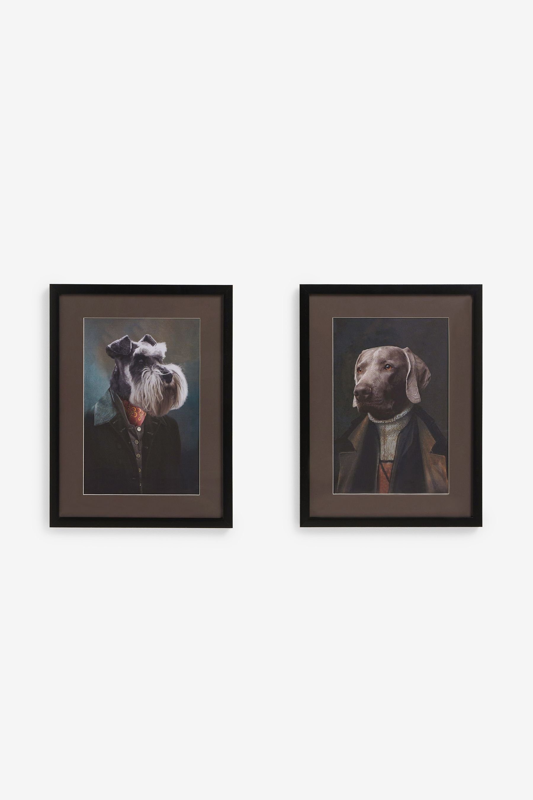 2er-Set Wanddekoobjekt Hunde Wandkunst, gerahmte Next