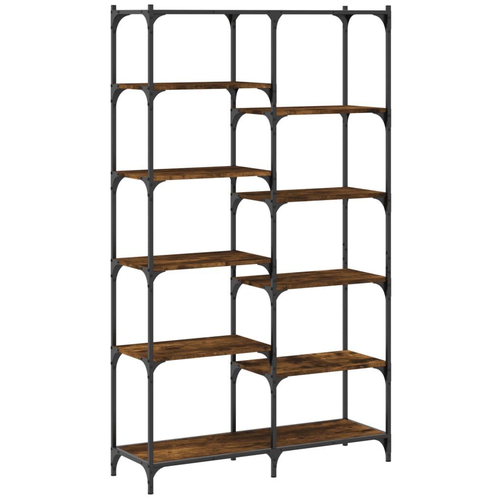 furnicato Bücherregal Räuchereiche 100x32x170 Holzwerkstoff cm und Eisen