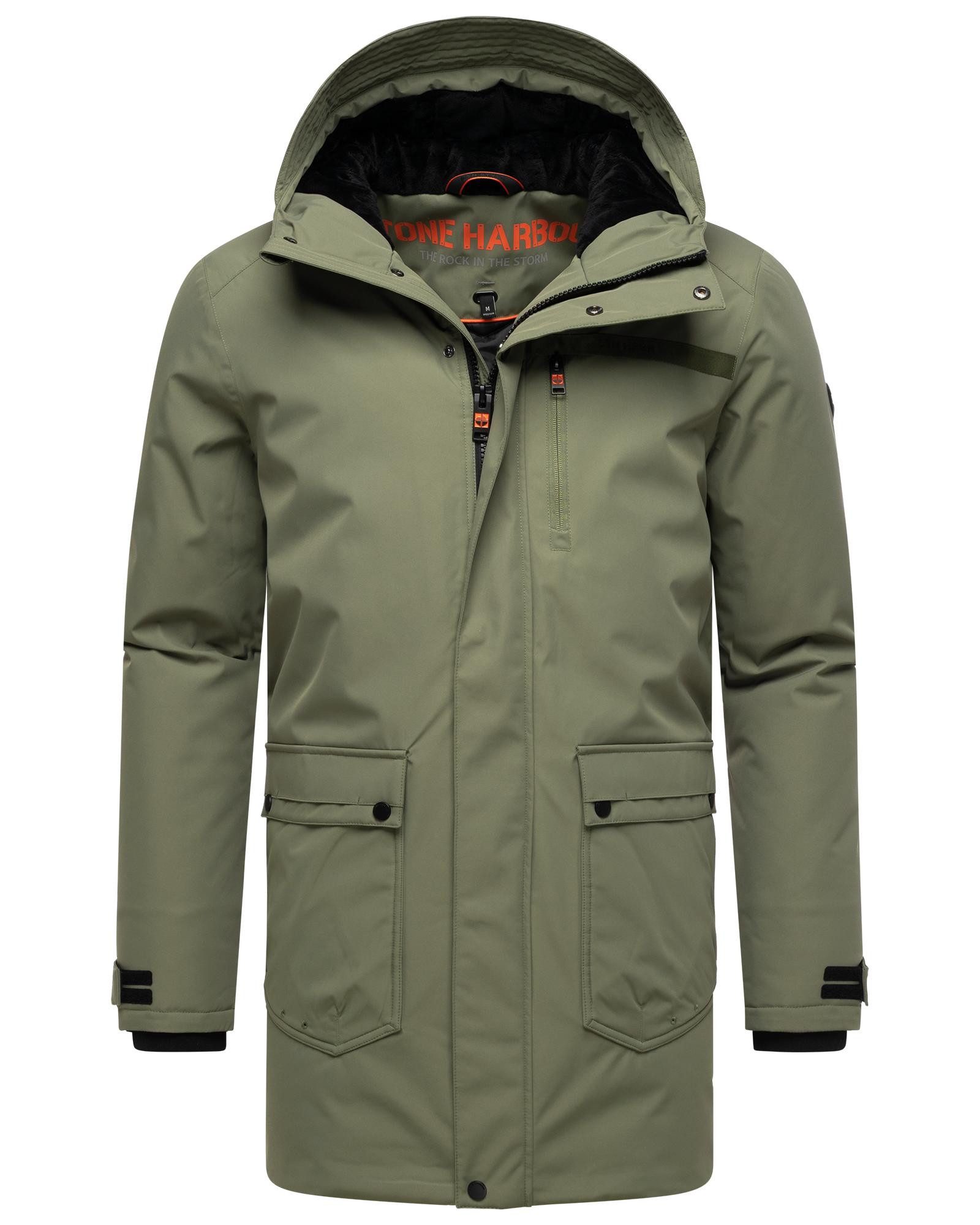 Stone Harbour Wintermantel Netaan XX Herren Kurzmantel mit kuscheliger Kapuze