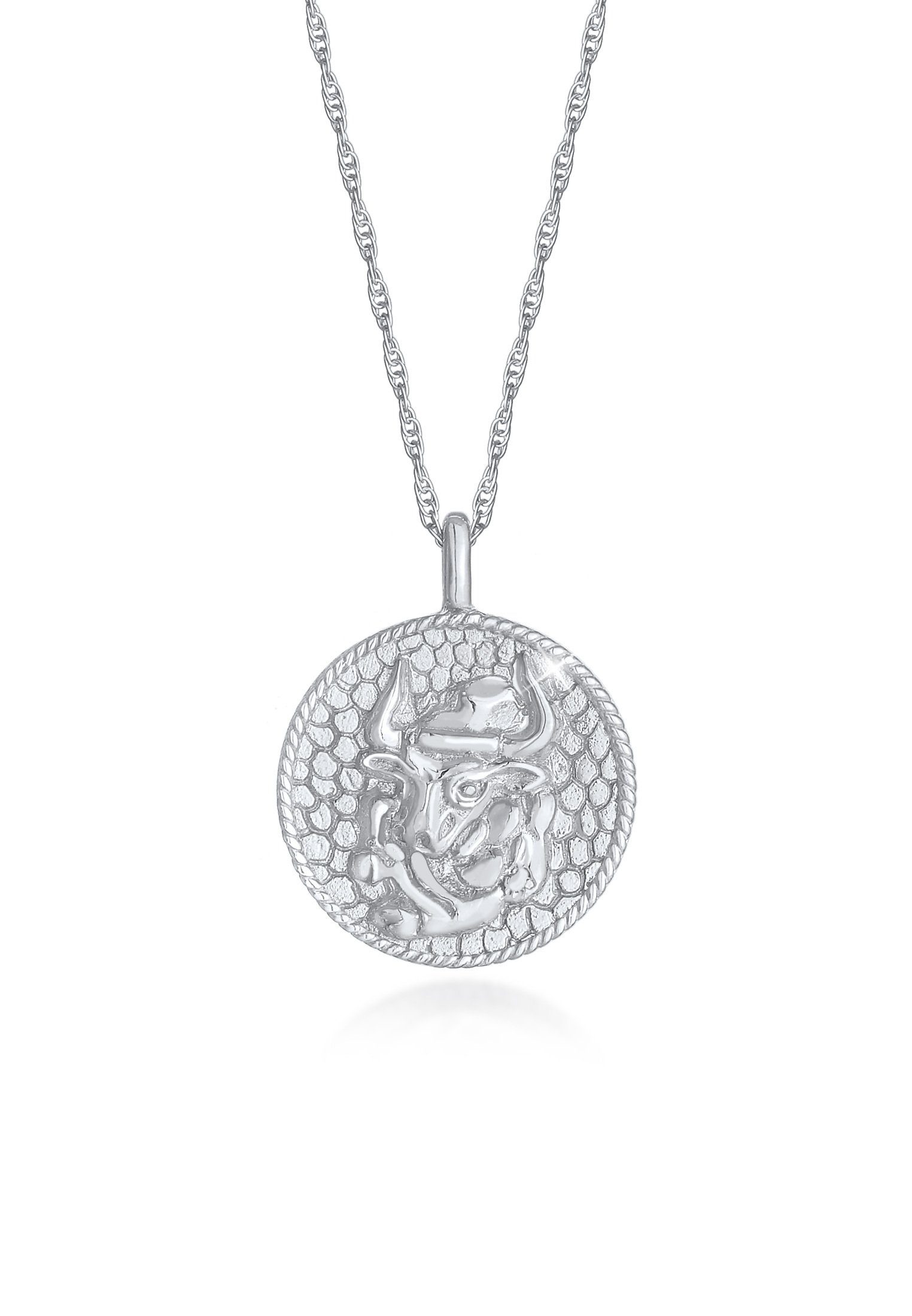 Stier Elli Astro mit 925 Münze Silber Kette Sternzeichen Anhänger Zodiac