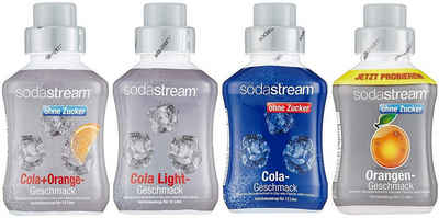 SodaStream Getränke-Sirup Cola ohne Zucker; Orange ohne Zucker; Cola Light; Cola-Mix ohne Zucker, 4 x 500 ml