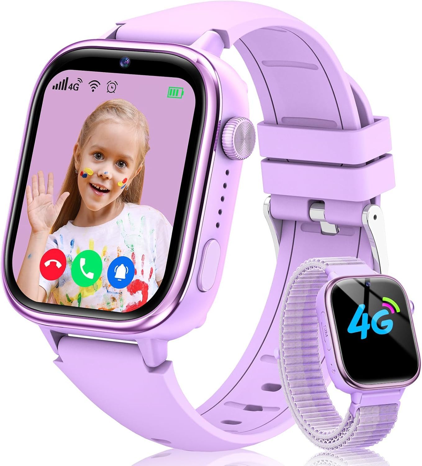 2025 Kinder 4G mit GPS und Telefon, SOS, IP68 wasserdichte Smartwatch