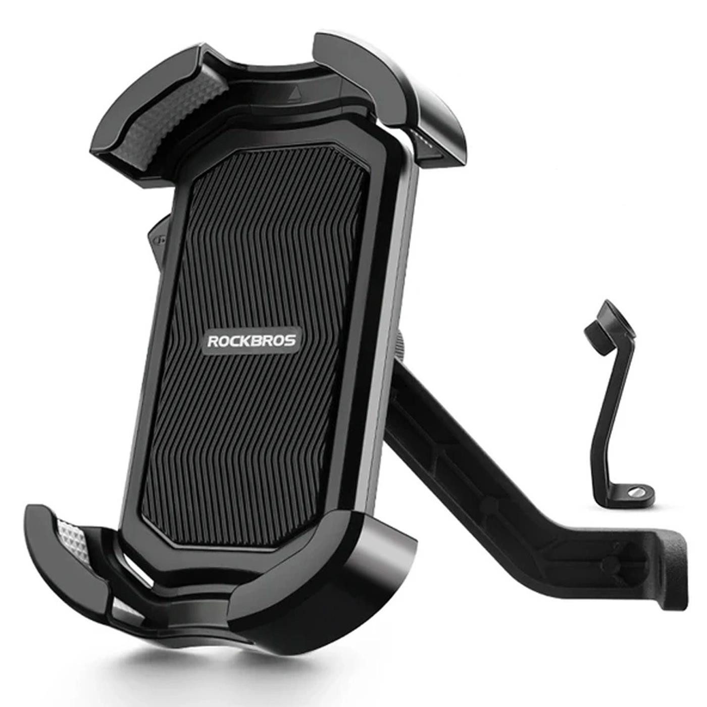 ROCKBROS Handy-Halterung Universal Spiegel 2 Haltepunkte, (bis 6,8 Zoll, Universal Smartphone Handy Halter für Motorrad Bike Roller Scooter)