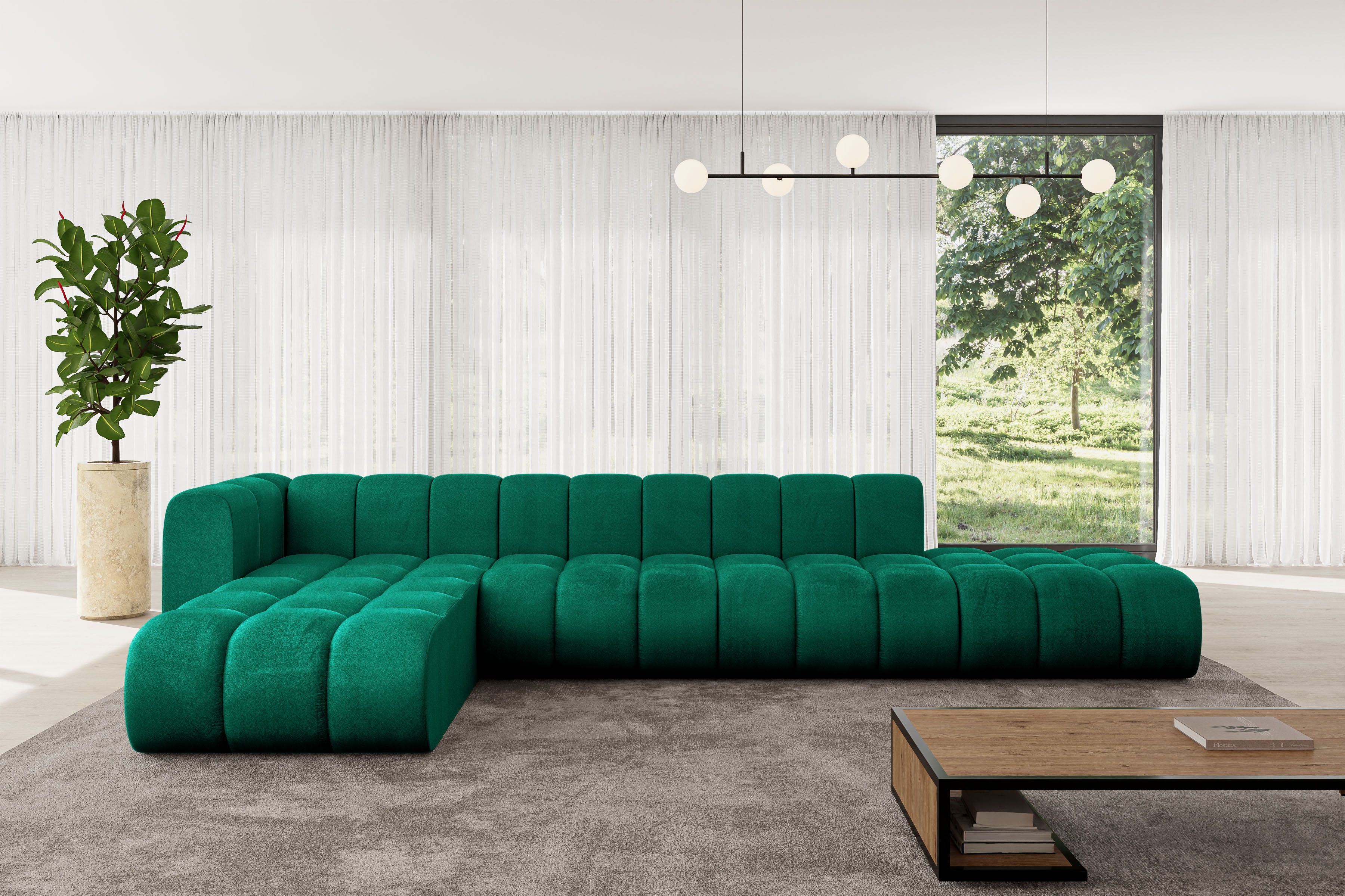 ALTDECOR Ecksofa Zuvon-L2, Corner Sofa U-Form Vielseitige Sofa Wohnlandschaft Wohnzimmer, FORWARDER_CURBSIDE