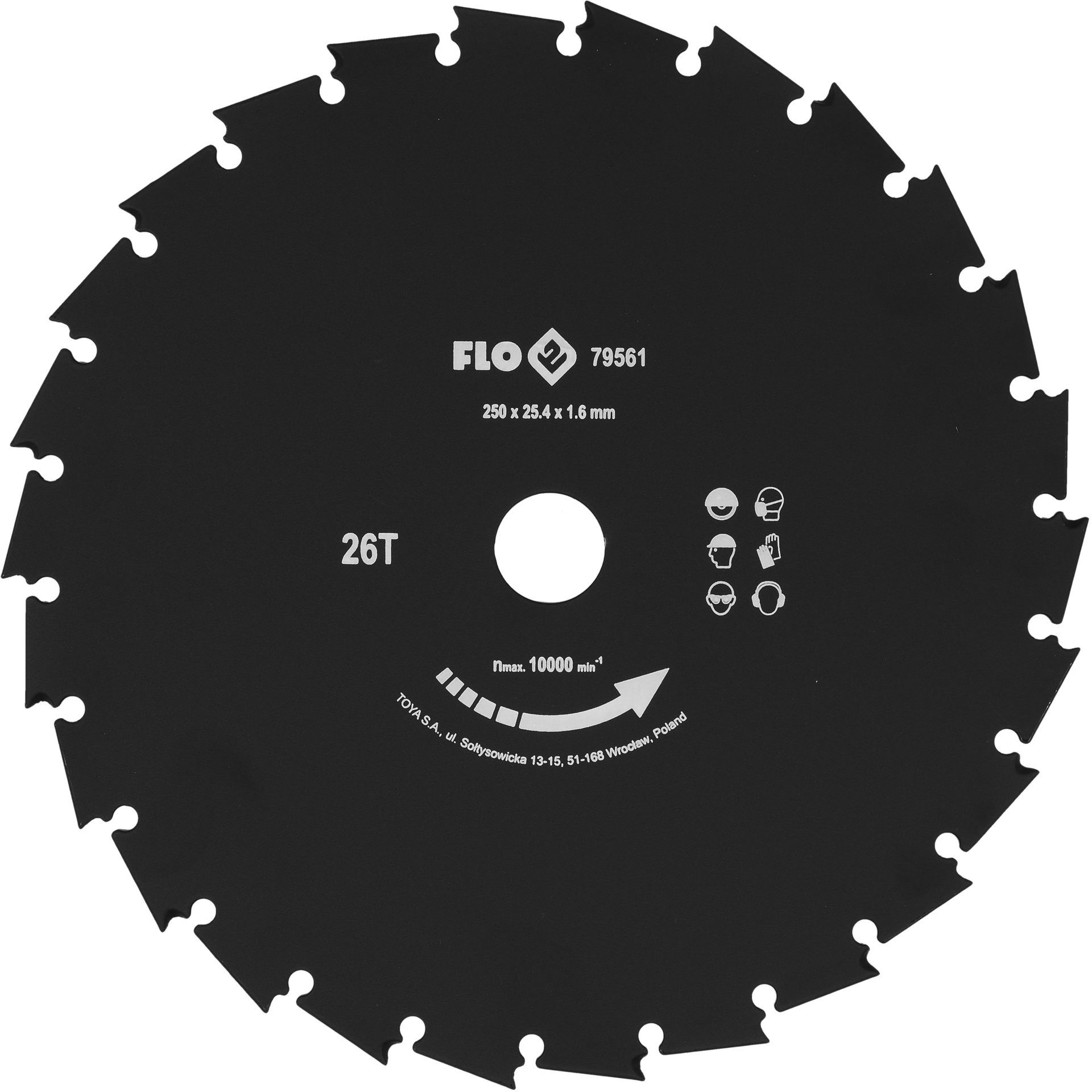 TRIZERATOP Kreissägeblatt Schneidscheibe für Motorsense 250 mm, 25,4 mm Aufnahme, 26 Zähne (Schneidscheibe für Motorsense 250 mm, 25,4 mm Aufnahme, 26 Zähne)